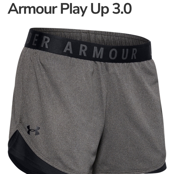 NWT New Under Armour shorts Play Up 3.0 gray & black plus size 2x - Picture 12 of 13